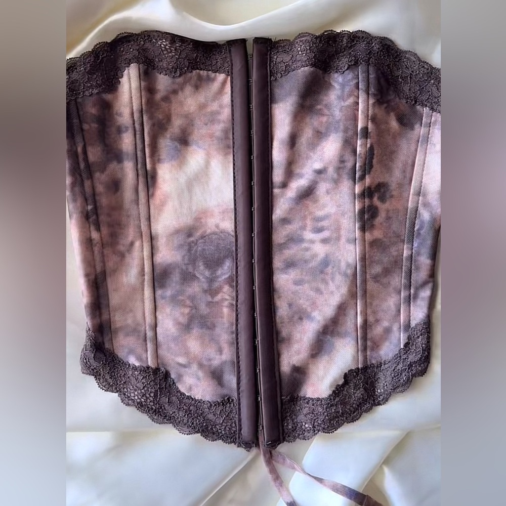 Windsor Brown Lace Trim Corset Top Size Small NWT - Picture 1 of 7